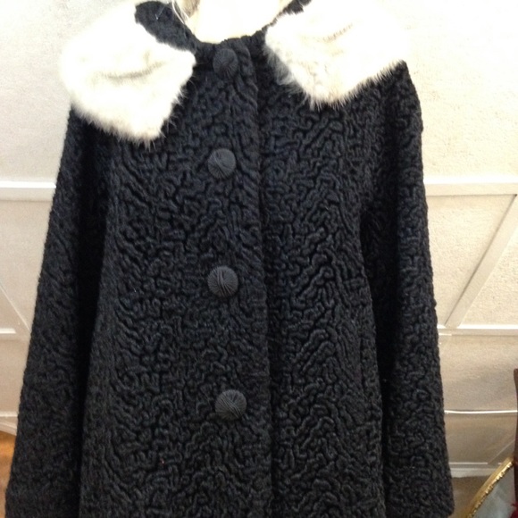 Vintage Mira Curl Black Persian Lamb Dress Coat(L) - Picture 3 of 12